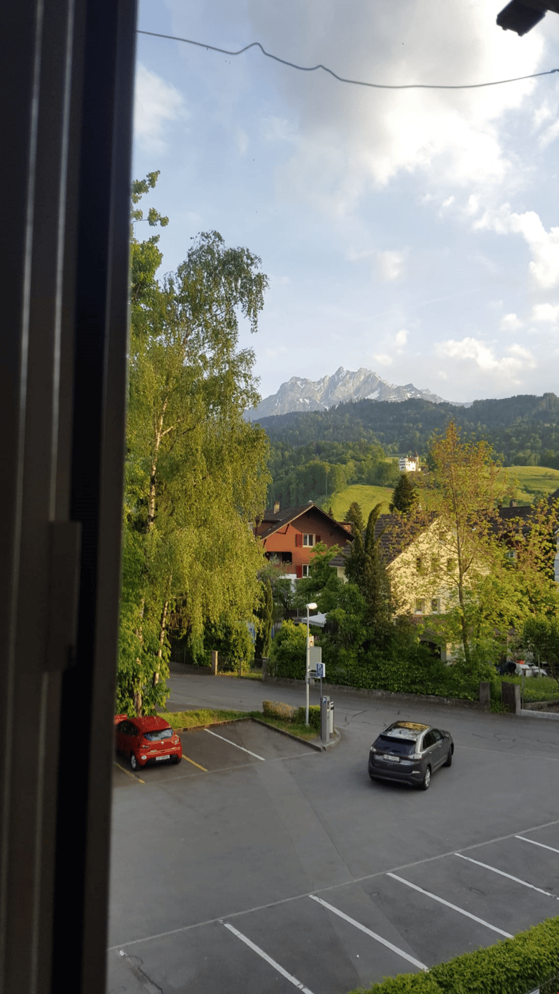 Schöne Aussicht vom Haus auf den Pilatus
