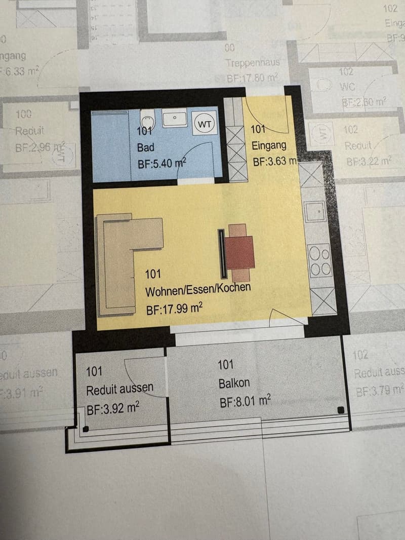 À partir du 15.8./1.9. - Appartement moderne, superbe 1.5 pièces avec 30 m2 de surface habitable et grand balcon 12 m2 (16)