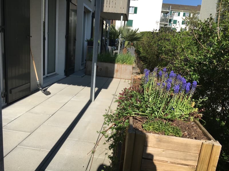 Toller und grosszügiger Gartenplatz direkt vor dem Wohn-Esszimmer