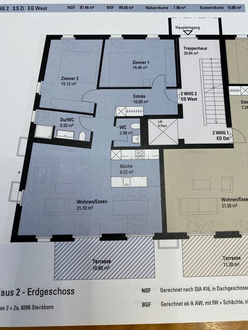 Grundriss der schönen Gartenwohnung