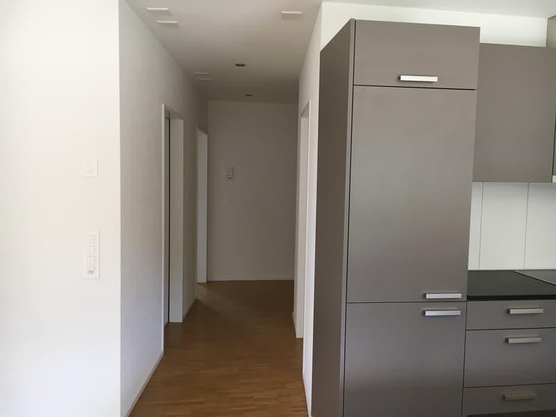 Blick vom Wohnbereich durch den Gang in Richtung Wohnungseingang