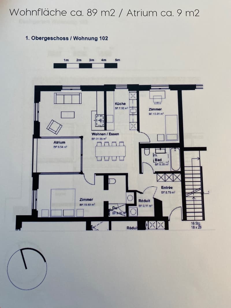 Grundriss dieser wundervollen und stylischen Wohnung