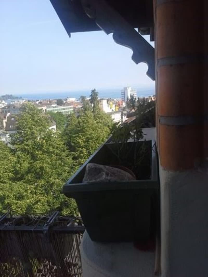 Unglaublich tolle Aussicht vom Balkon aus mit Abendstimmung gegen Westen