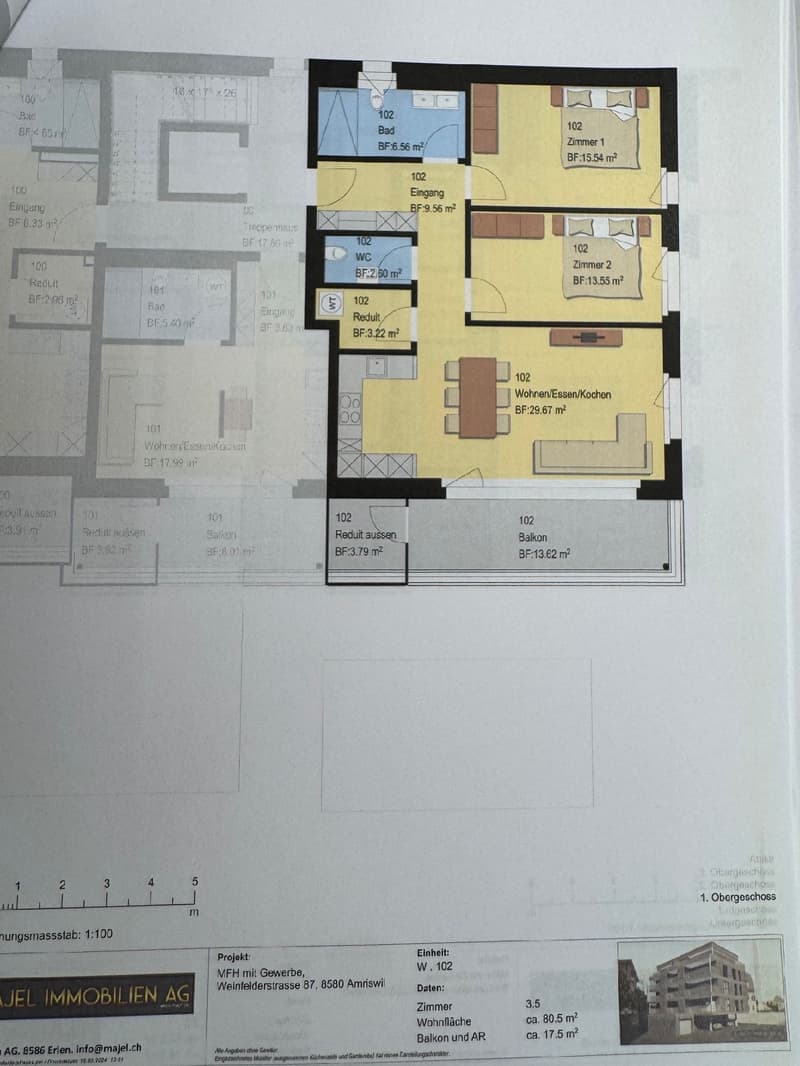 Ab 1.12. - 80 m2 grosse, tolle 3.5 Zi Wohnung mit 17 m2 Terrasse/Balkon (20)