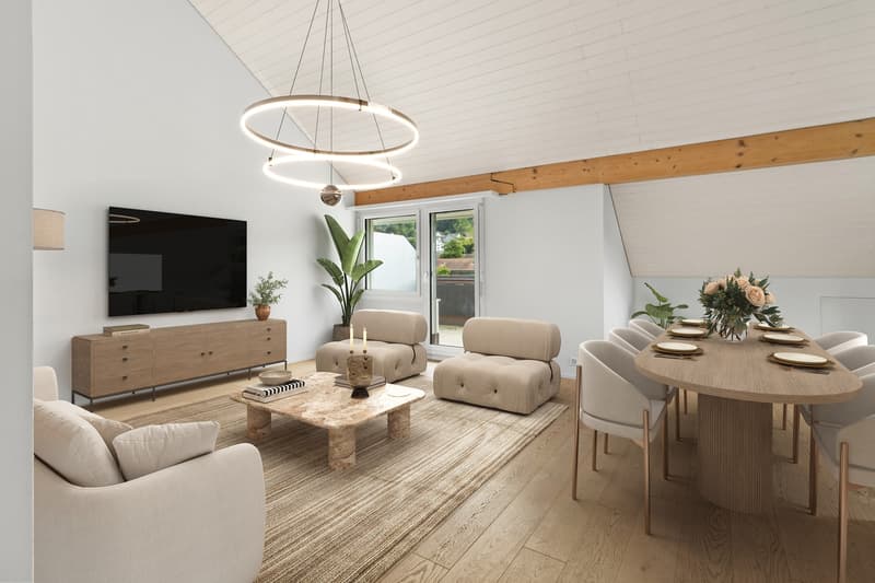 Newly renovated 3.5-room attic apartment near recreation area (4)