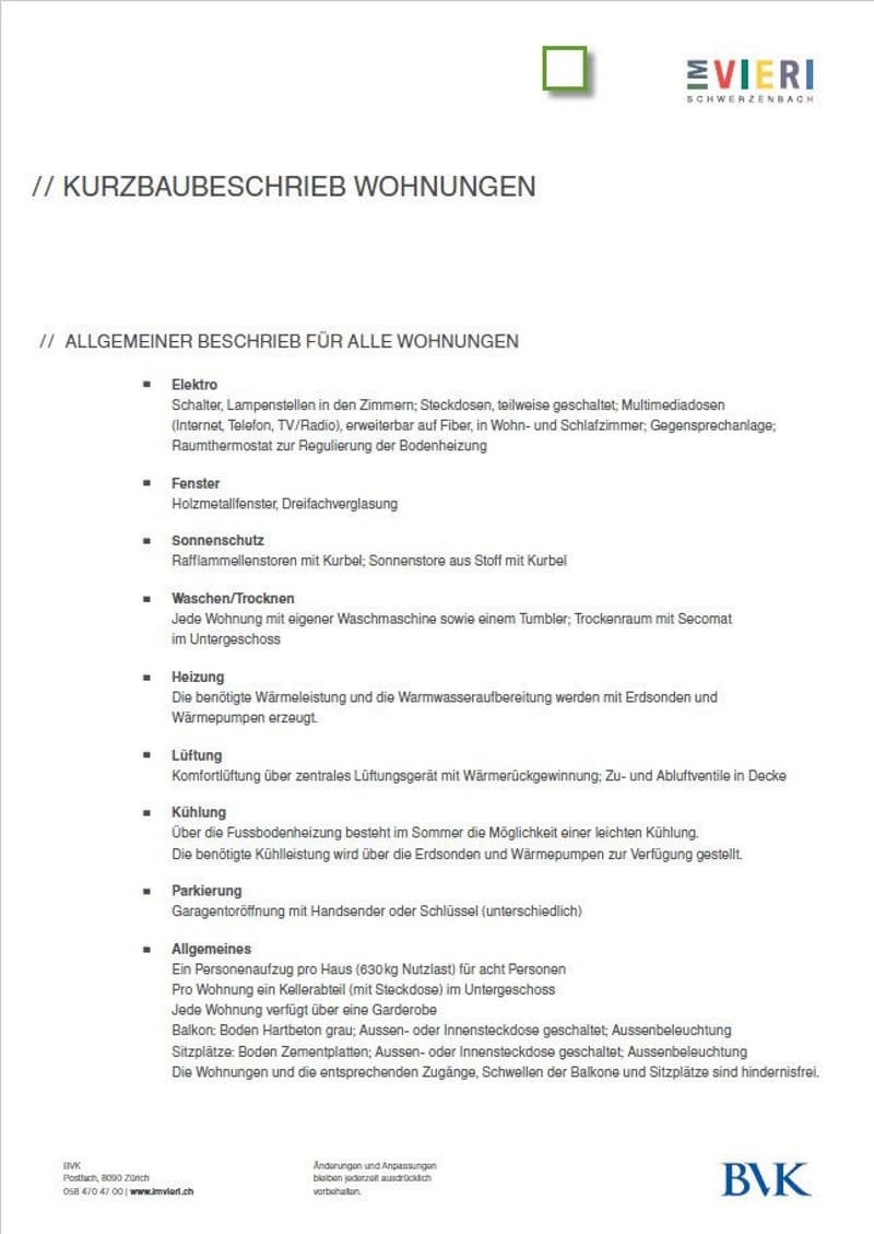 Baubeschrieb