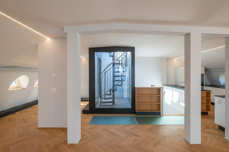 Aufgang zur privaten Dachterrasse