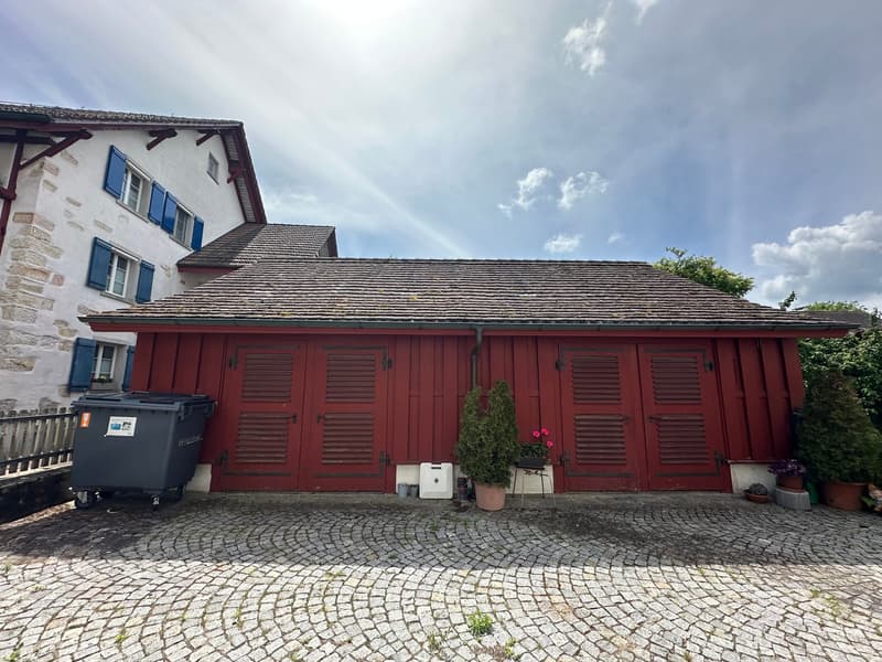 Aussenansicht Schopf mit 4 Abteilen
