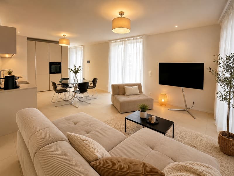 MARLY – Superbes Neuwagen-Wohnung mit 3.5 Zimmern, großem Balkon und Tiefgaragenparkplatz (1)