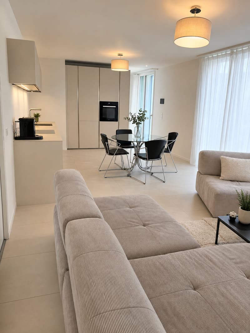 MARLY – Superbes Neuwagen-Wohnung mit 3.5 Zimmern, großem Balkon und Tiefgaragenparkplatz (2)