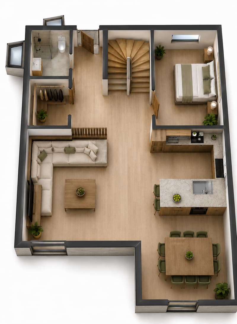 Magnificent semi-detached villas with 5.5 rooms for sale on plan in Chénens (4)