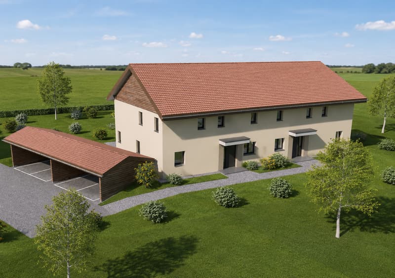 Magnificent semi-detached villas with 5.5 rooms for sale on plan in Chénens (2)