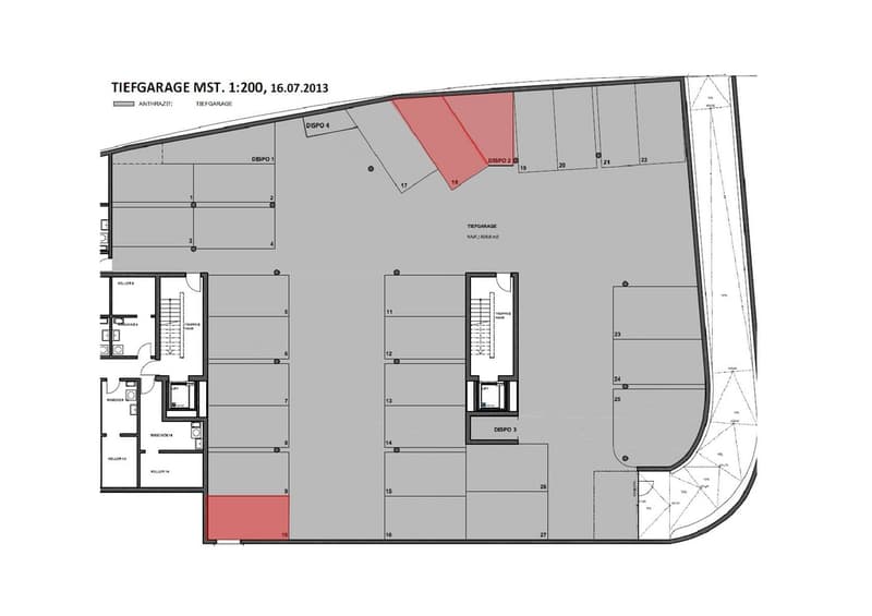 Grundriss Tiefgarage