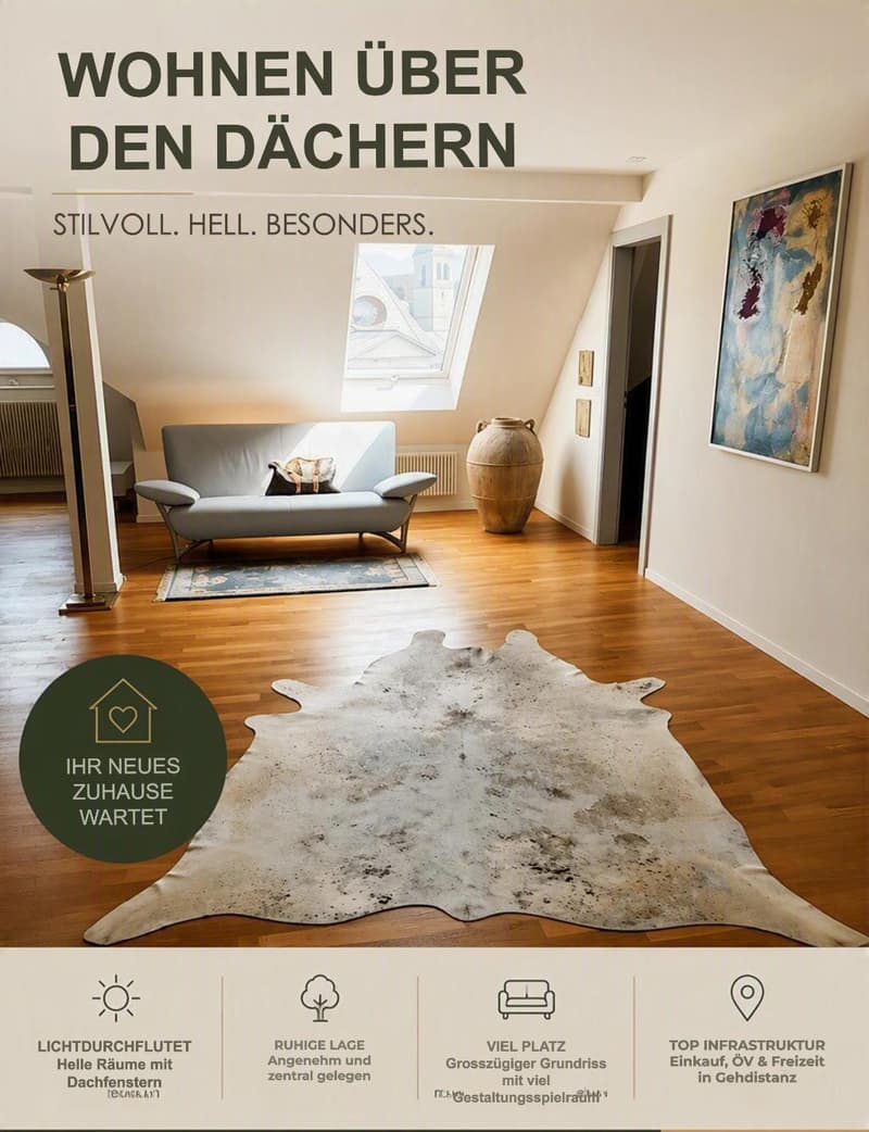 Living above the roofs of Löwen Center Lucerne - Exclusive Maisonette Attic Apartment, 190m2 (1)