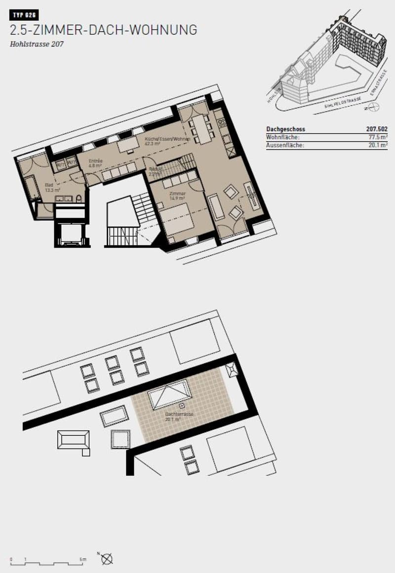 Moderne 4.5-Zimmer-Wohnung mit Dachterrasse zu vermieten (2)