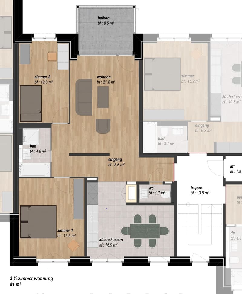 Appartement spacieux avec équipement moderne (9)