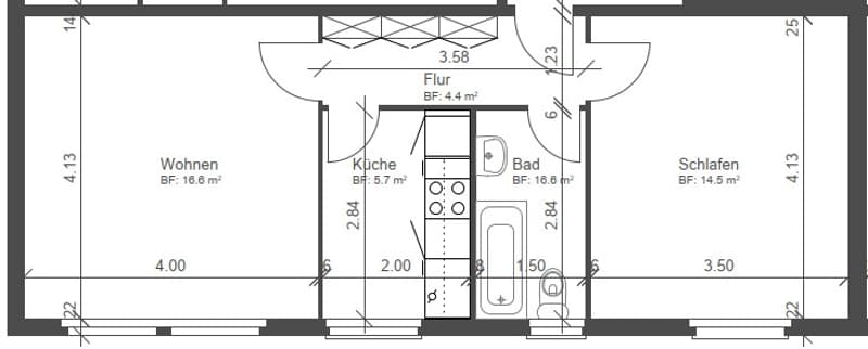Kleine 2 Zimmer-Wohnung mit viel Ruhe (4)