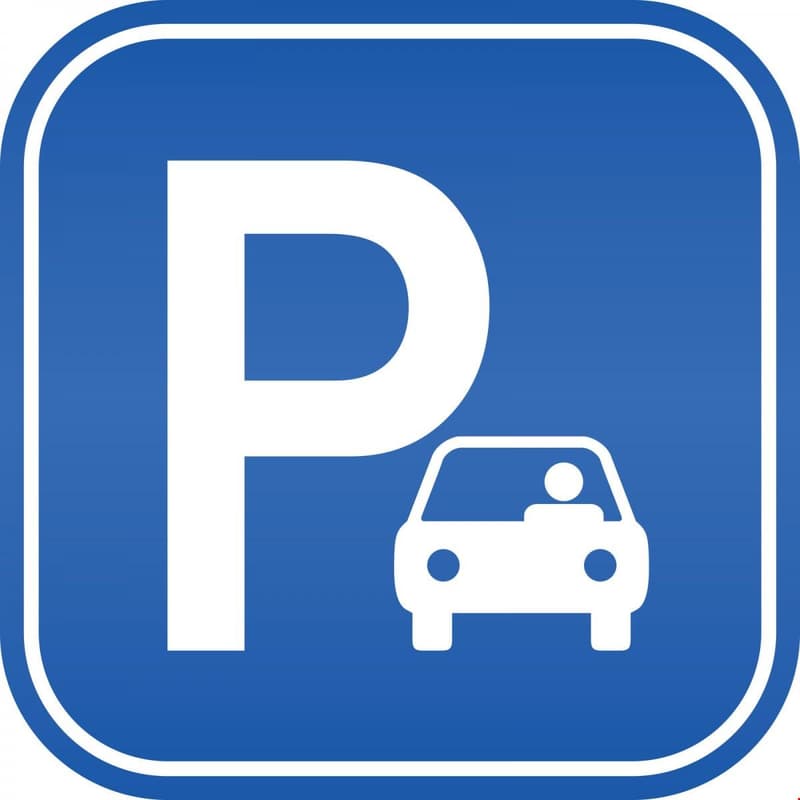 Parking sign with a car icon