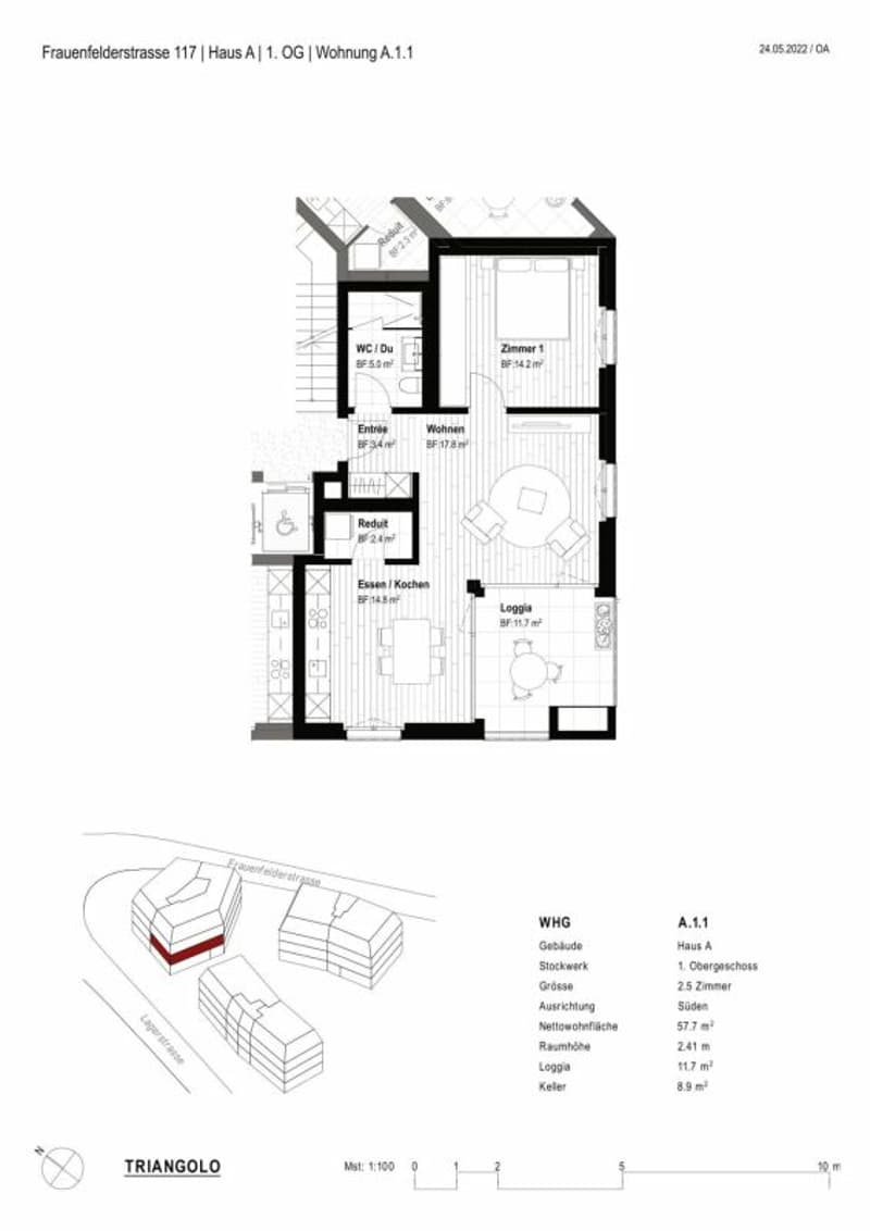 Appartement neuf de 2,5 pièces au 1er étage, environ 58m2 (A 1.1) (14)