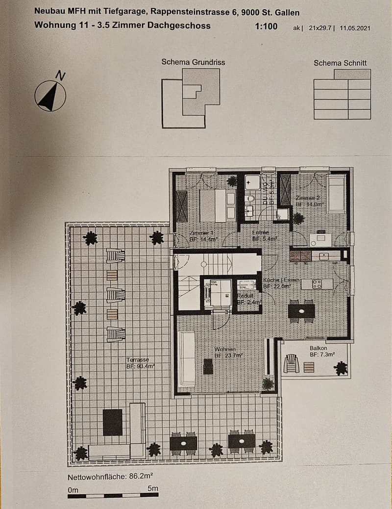 Moderne 3.5-Zimmer-Attikawohnung 86m2 mit Terrasse 93m2 und Balkon (15)