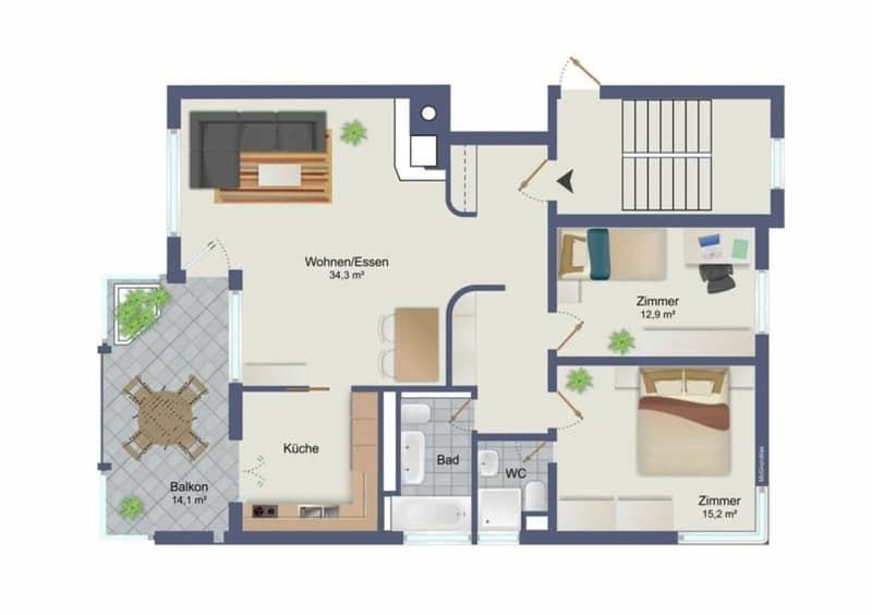 Appartamento di 3,5 locali, 91 m2 (9)