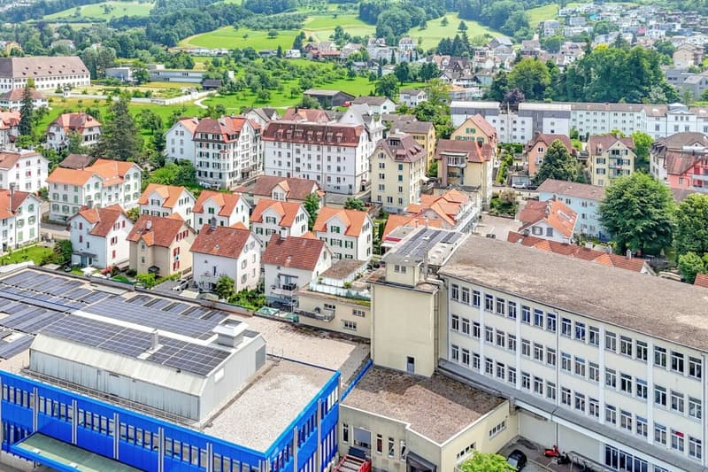 Stately residential and commercial building with two large apartments and versatile commercial space in a central location (65)