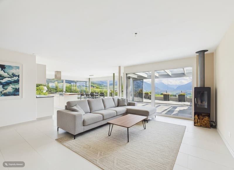 Appartement de terrasse exclusif dans un endroit magnifique avec vue dégagée sur les montagnes, la Linthebene et le lac de Zurich (3)