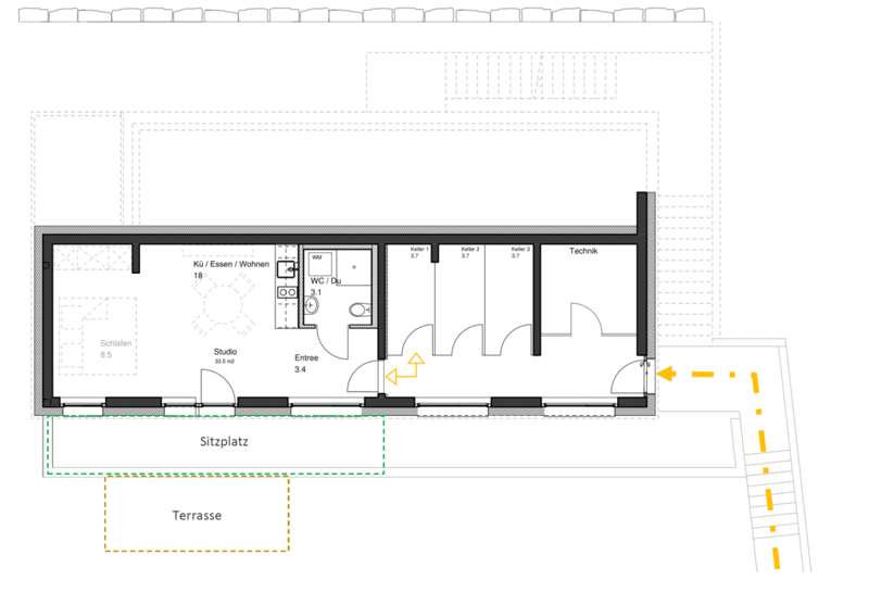 Bright new studio with terrace in Davos Wiesen (8)