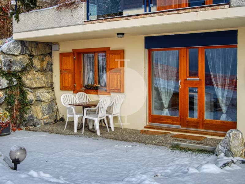 À LOUER À L'ANNÉE À VEYSONNAZ : Charmant 2 pièces avec petite terrasse/jardin et magnifique vue (7)