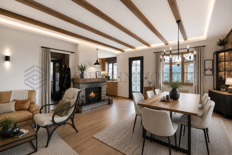 Chalet authentique, vue panoramique sur les montagnes (13)