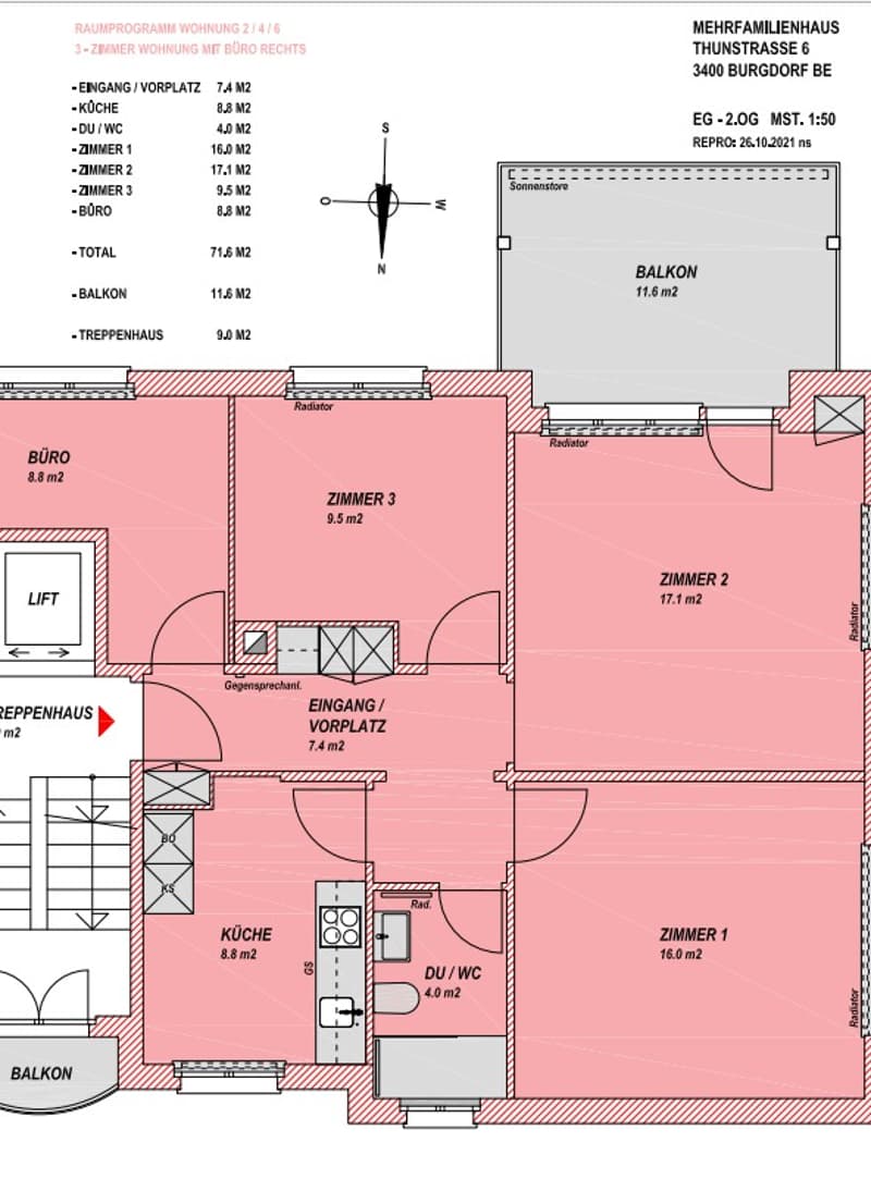 Renovated 3-room apartment with office - large balcony (12)