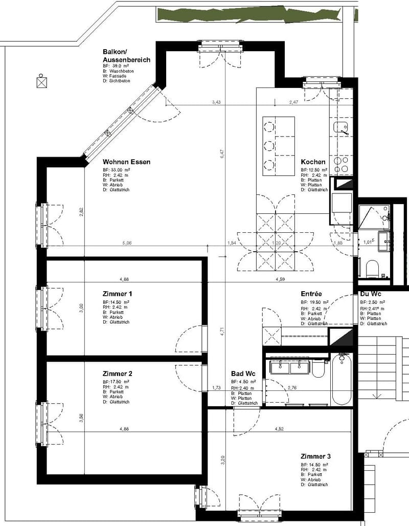 Grundrissplan Wohnung