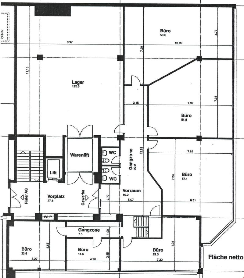 Floor plan with multiple rooms, including living room, bedrooms, and offices, with balconies