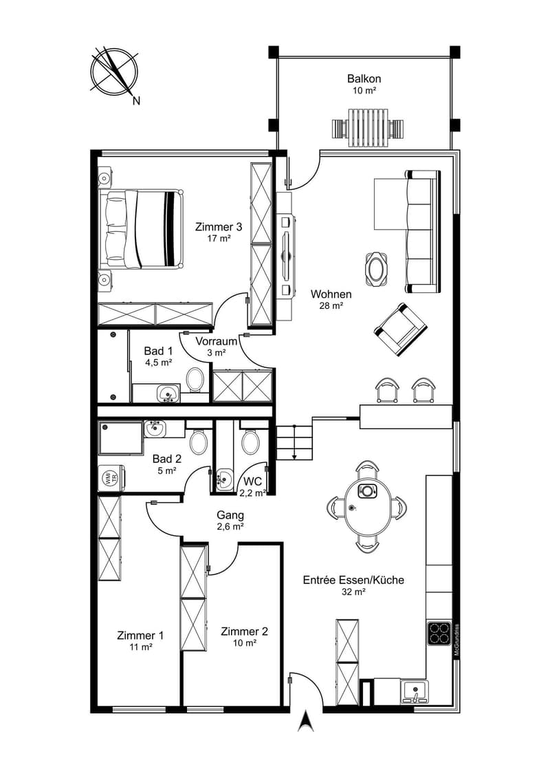 Designer apartment in popular Haslen district (12)