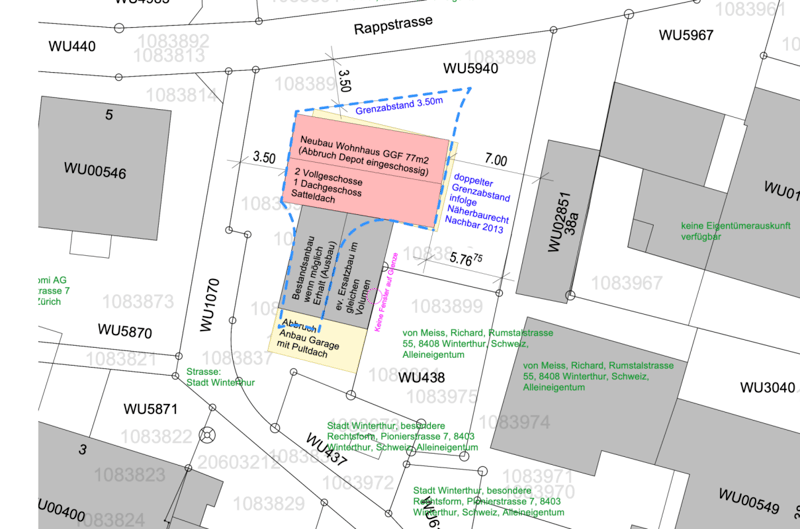 446 m2 Bauland mit Abbruchobjekt an toller Lage in Winterthur-Wülflingen (2)