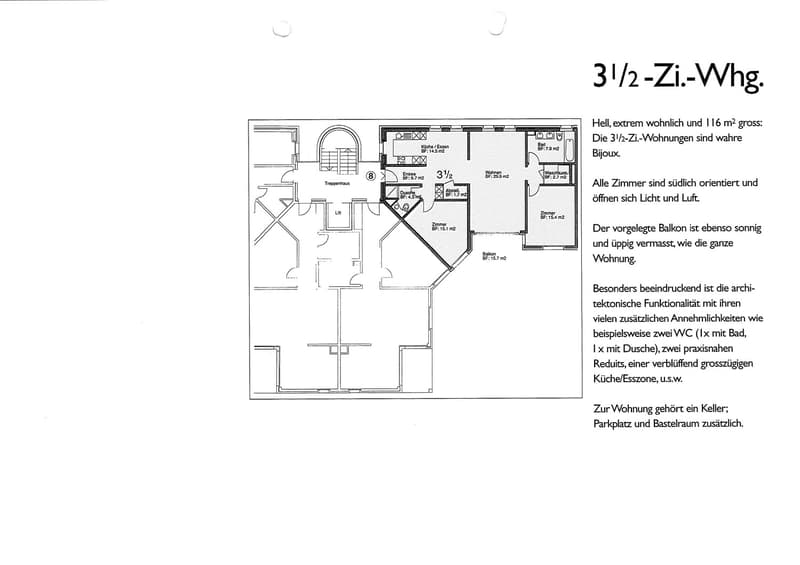 3.5-room apartment with 116 m², balcony, 2 garage spaces & hobby room available for immediate occupancy in attractive location in Zurich (10)