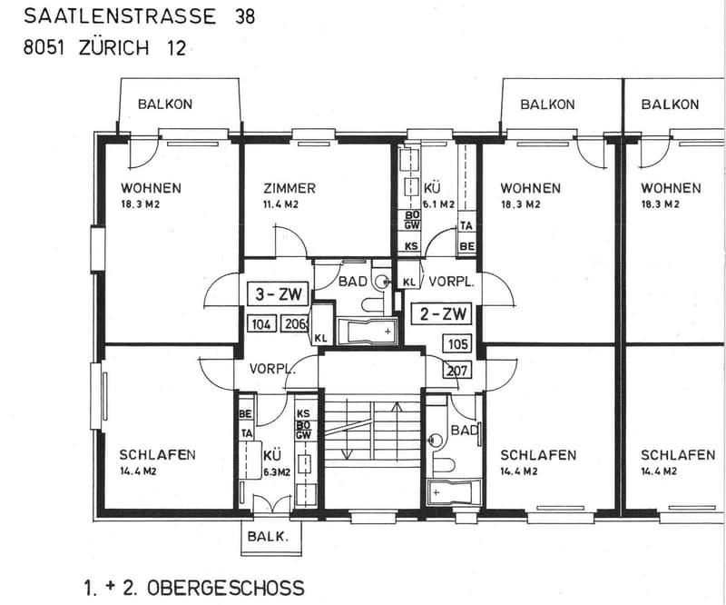 Grundriss Wohnung Nr. 104