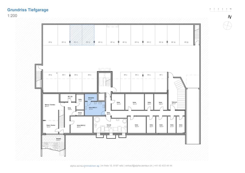 Grundriss Tiefgarage
