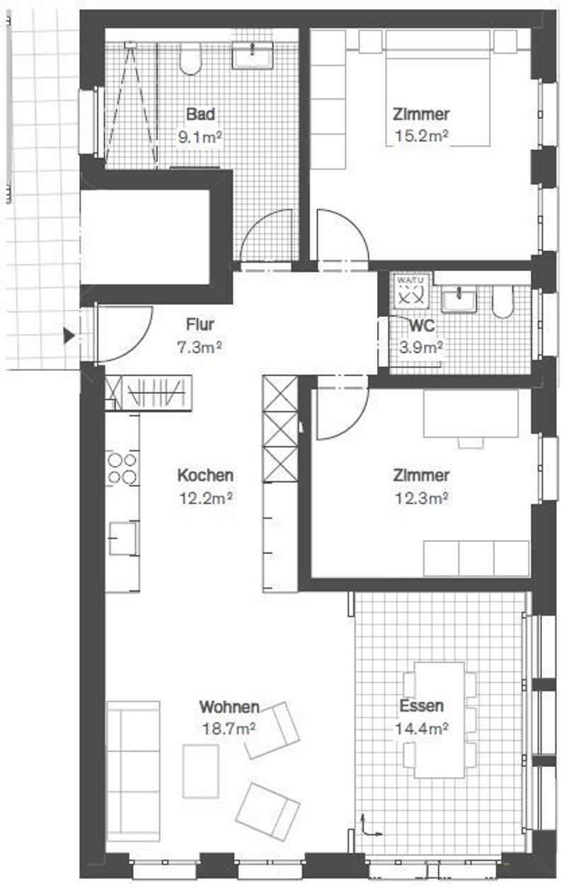 Moderne 3.5-Zi. Neubauwohnung mit Jahreszeitenzimmer in der Altstadt (9)