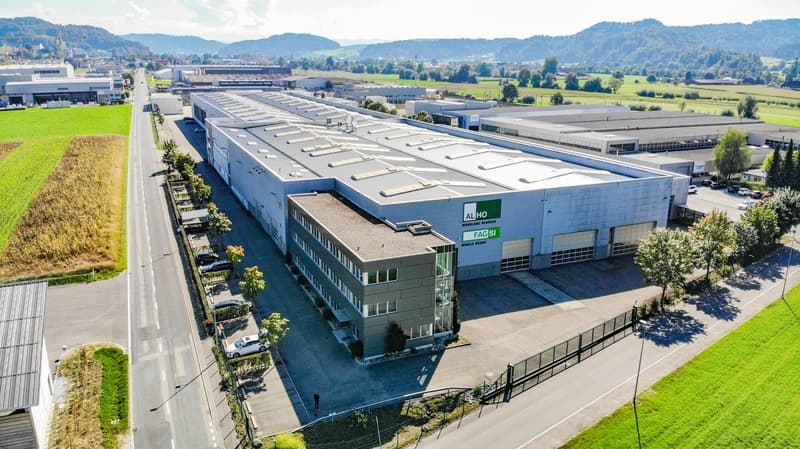 Industriehalle mit Deckenkränen und befestigte Aussenflächen (1)