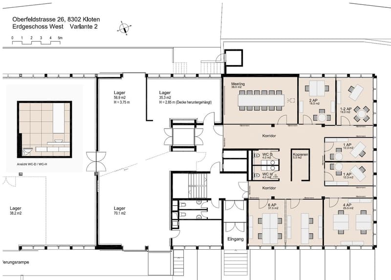 Büroausbau Variante 2