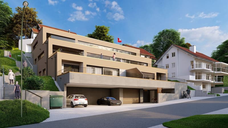 Neubau:  An bester Hanglage in Killwangen verkaufen die exklusive 5.5 Zimmer-Terrassenwohnung (1)