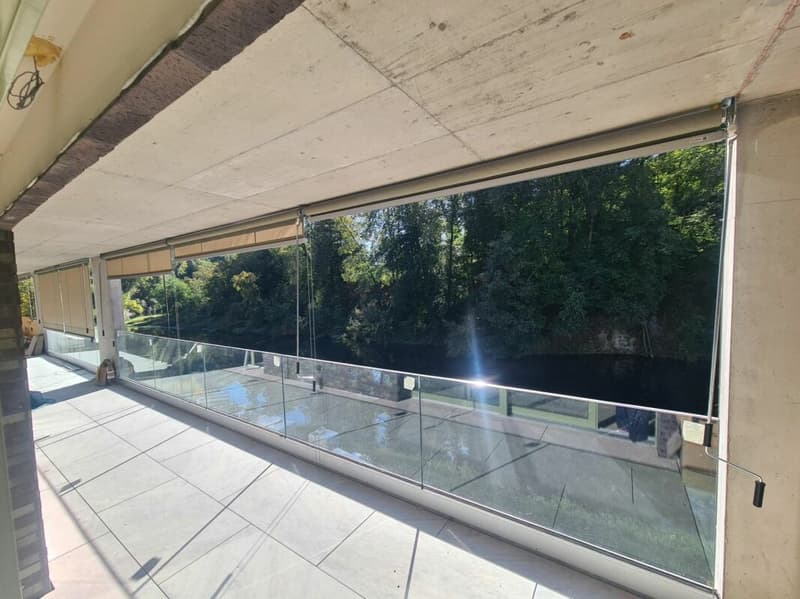 Terrasse mit Sicht zur Töss / Privatsphäre gewährleistet
