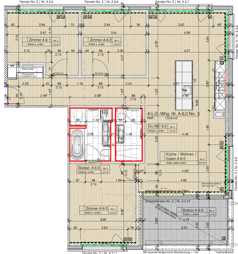 New, Central 4.5 Room Apartment with View near Cantonal Hospital (9)