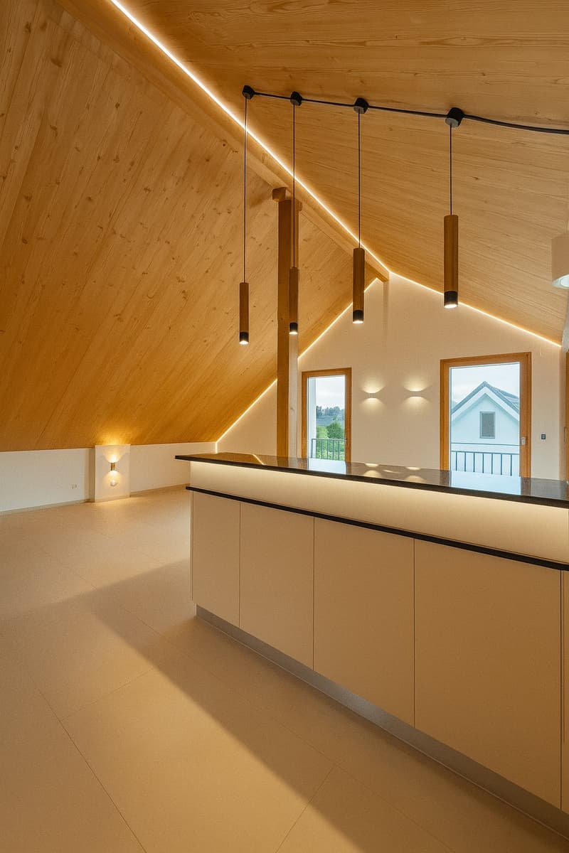 High-quality 3-room terrace apartment in loft style with a view in Rafz (1)