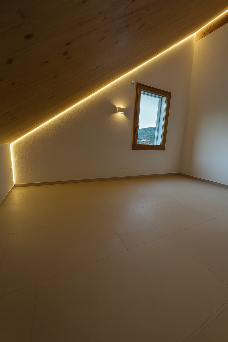High-quality 3-room terrace apartment in loft style with a view in Rafz (5)