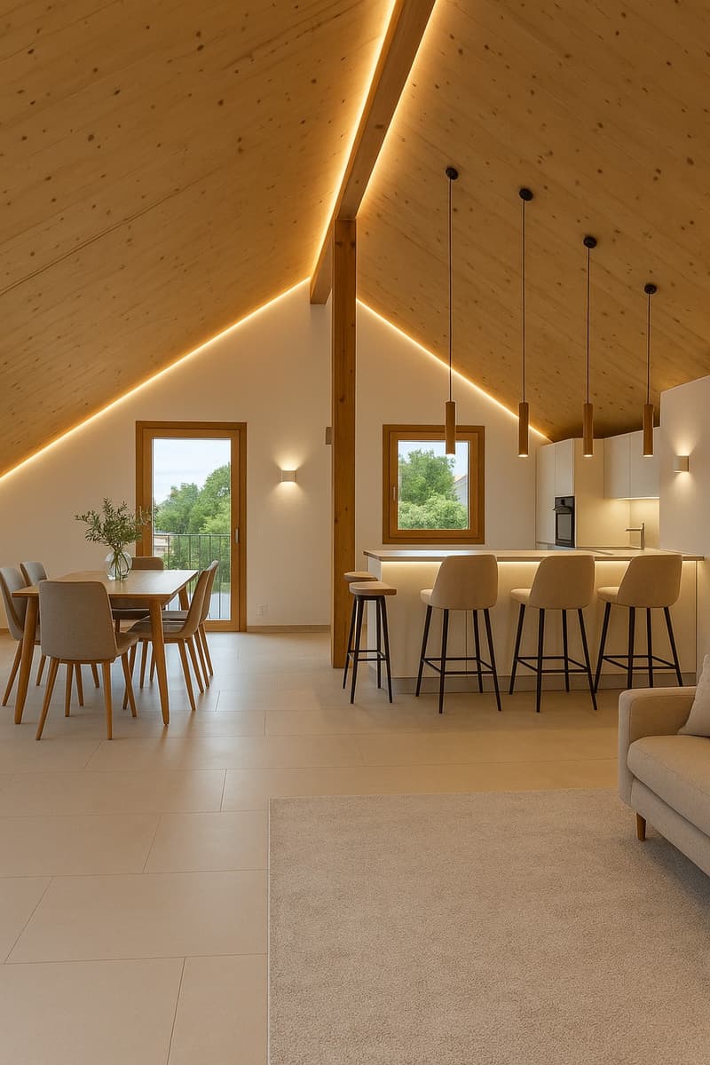 High-quality 3-room terrace apartment in loft style with a view in Rafz (4)