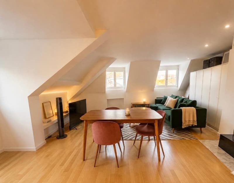 Duplex mansardé unique avec cheminée et vue sur la rivière à Zurich-Vieille Ville (1)