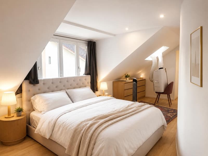 Duplex mansardé unique avec cheminée et vue sur la rivière à Zurich-Vieille Ville (5)