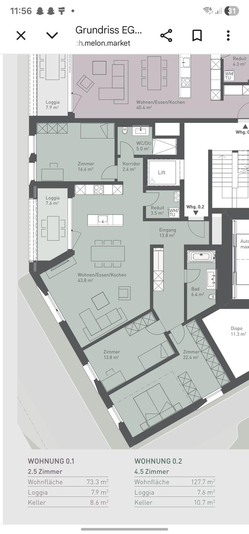 Modern 4.4 room apartment in Wohlen (2)